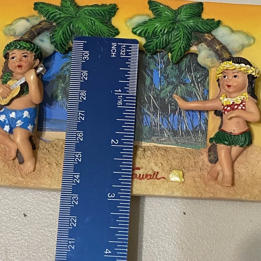 Hawaiian Hula Boy & Girl Photo Picture Frame Beach Palm Trees in Hawaii Tropical